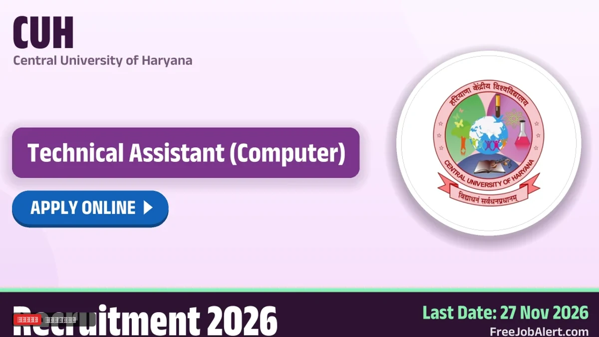 CUH Technical Assistant (Computer) Recruitment 2026: 2 Posts, Apply Online