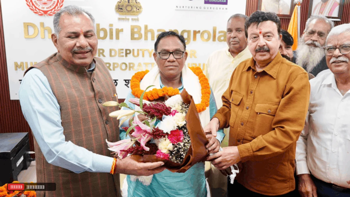 गुरुग्राम में सीनियर डिप्टी मेयर धर्मबीर ने संभाला पदभार: मंत्री राव नरबीर बोले-विकास कार्यों में देरी बर्दाश्त नहीं, कूड़ा निस्तारण पर फोकस - gurugram News