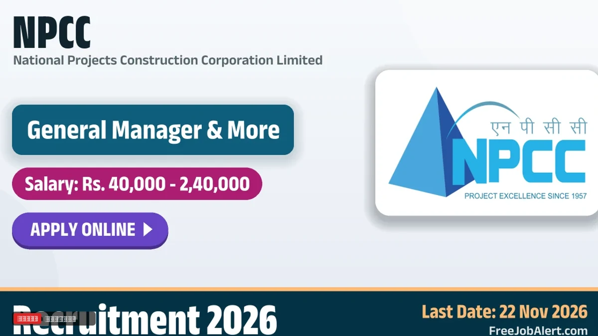 NPCC Recruitment 2026 – Apply Online for 12 General Manager, Manager and More Posts