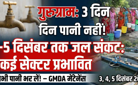 Gurgaon Water Cut: 3 से 5 दिसंबर तक पानी की सप्लाई बंद, जानिए कौन से इलाके होंगे प्रभावित