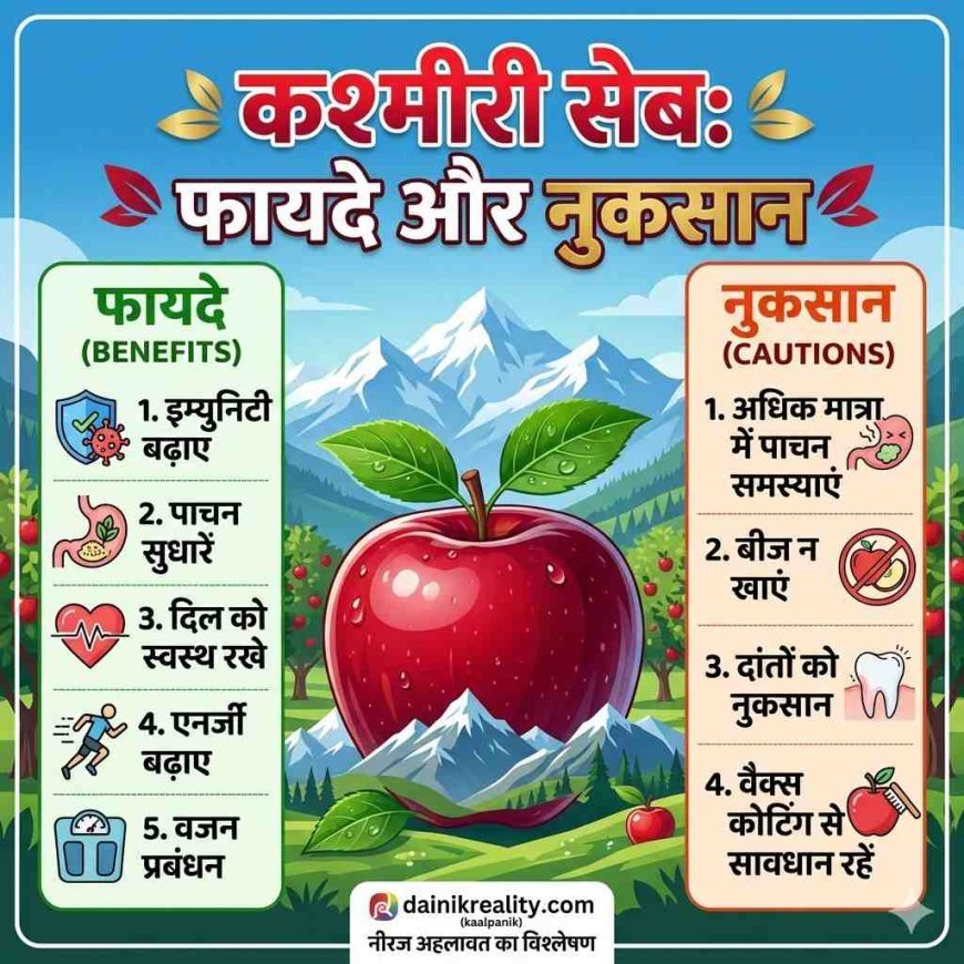 कश्मीरी सेब खाने के फायदे और नुकसान: रोज सेब खाने से पहले जान लें ये जरूरी बातें